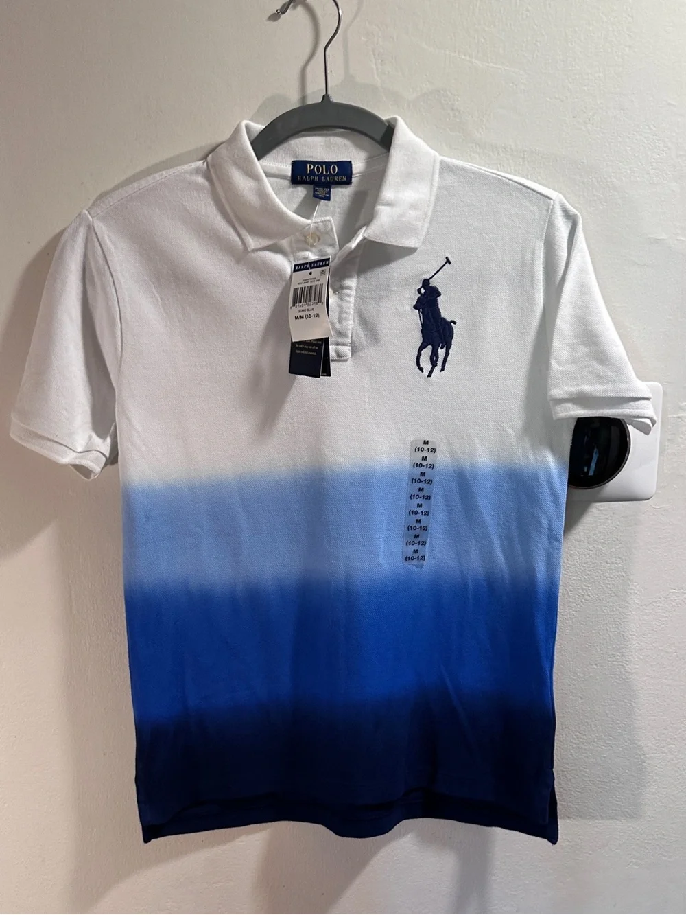 NWT POLO Ralph Lauren Boys Dip-Dye Ombre Polo Big Pony Polo - Size M (10/12)